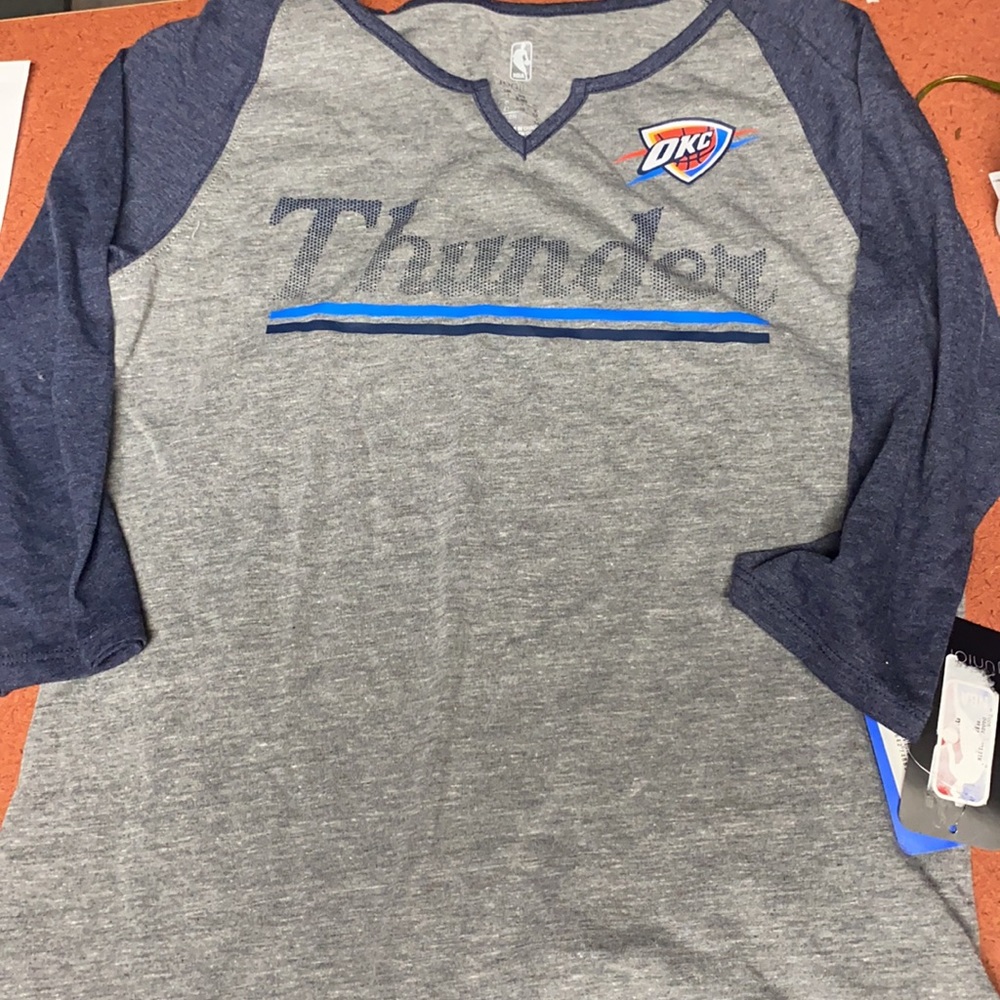 NWT NBA OKC Thunder basketball 3/4 jr shirt - Picture 2 of 9